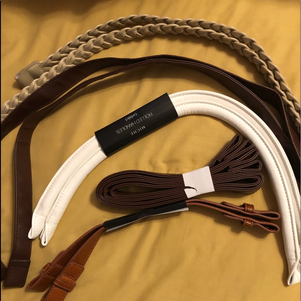 MICHE 5 SETS OF HANDLES AND 1 SET 1” GOLD RINGS